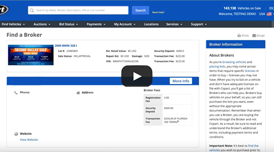 Online Auction - Copart Video Tutorials
