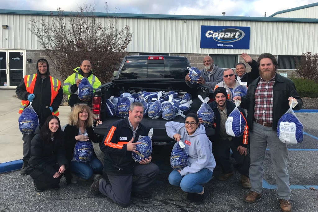 Copart Long Island donates 51 turkeys to local families during Thanksgiving holiday